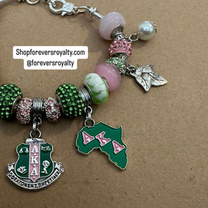 Silver sorority charm bracelet