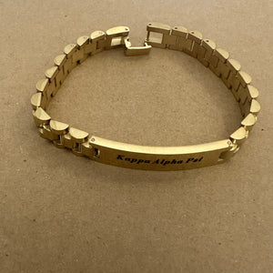 Gold Kappa Alpha Psi chain bracelet.