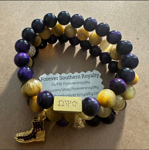 Set of 3 Omega Psi Phi bracelets.