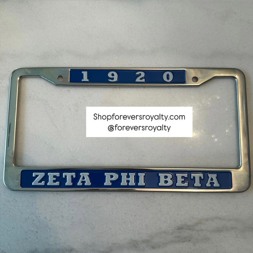 Zeta Phi Beta license plate frame