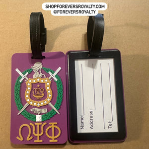 Omega Psi Phi luggage tag