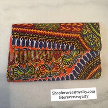 Load image into Gallery viewer, Orange Mini clutch (African print)
