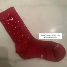 Load image into Gallery viewer, Red rhinestone socks (crew)
