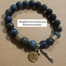 Load image into Gallery viewer, Blue and gold Phi Beta Sigma bracelet.