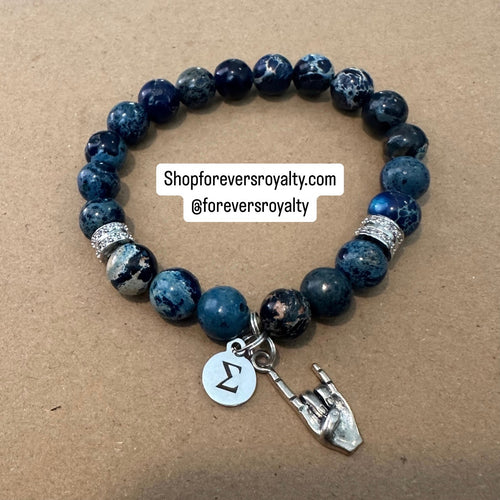 Blue Phi Beta Sigma bracelet.