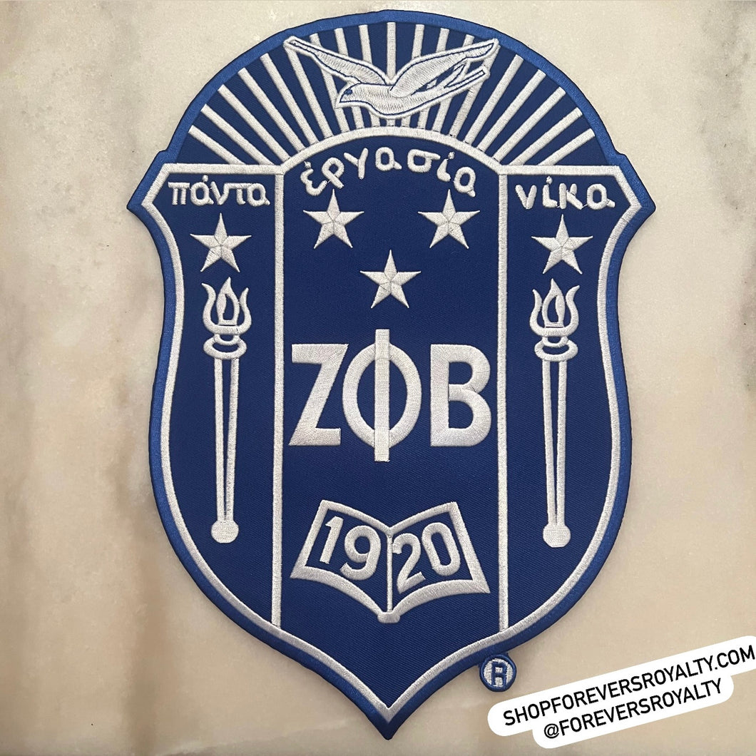 Blue Zeta Phi Beta patch.