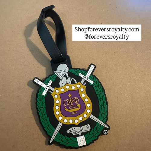 Omega Psi Phi luggage tag