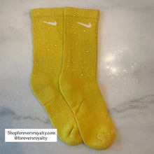 Load image into Gallery viewer, Yellow rhinestone socks (crew)