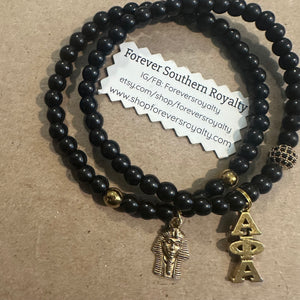 Alpha Phi Alpha bracelet set.