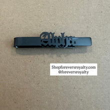 Load image into Gallery viewer, Black Alpha tie clip