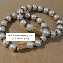 Load image into Gallery viewer, White and gold Alpha Kappa Alpha