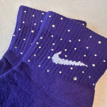 Load image into Gallery viewer, Purple rhinestone socks