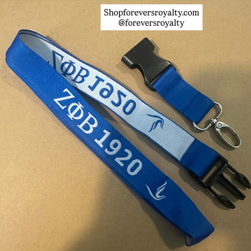 Blue Zeta Phi Beta lanyard.