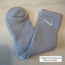 Load image into Gallery viewer, Blue rhinestone socks (crew)