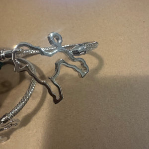 Silver poodle bangle bracelet.