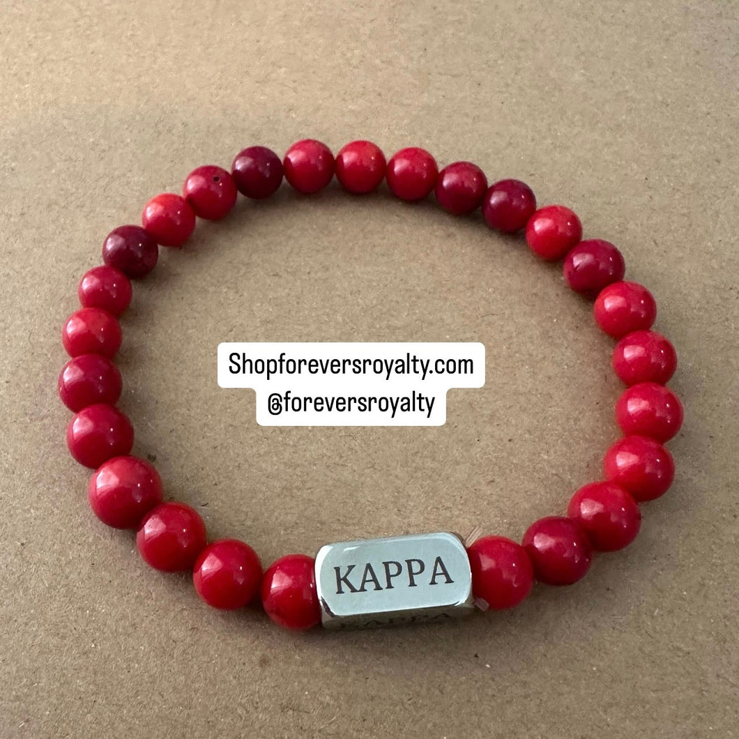 Red Kappa bracelet.