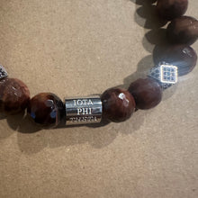 Load image into Gallery viewer, Brown and silver Phi Theta bracelet