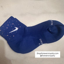 Load image into Gallery viewer, Blue rhinestone socks