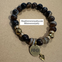Load image into Gallery viewer, Brown and gold Iota Phi Theta bracelet .