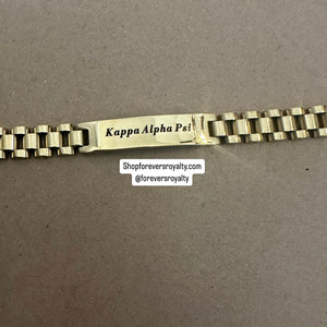 Gold Kappa Alpha Psi chain bracelet.