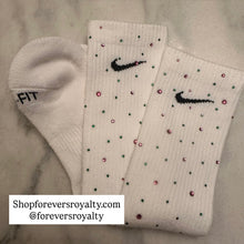 Load image into Gallery viewer, Pink and green rhinestone socks