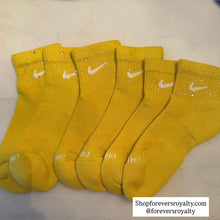 Load image into Gallery viewer, Yellow rhinestone socks