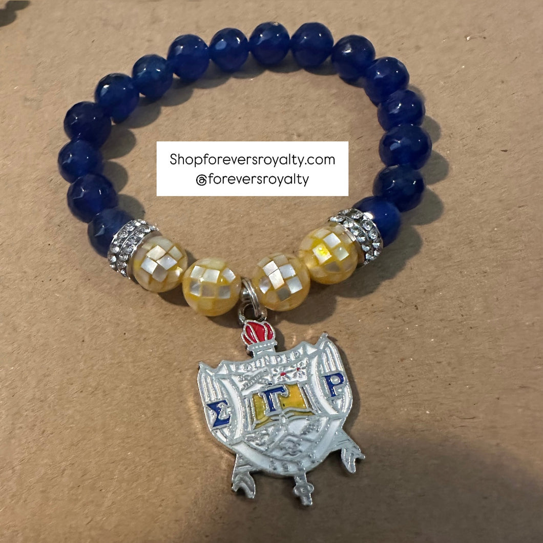 The blue and yellow SGRho bracelet