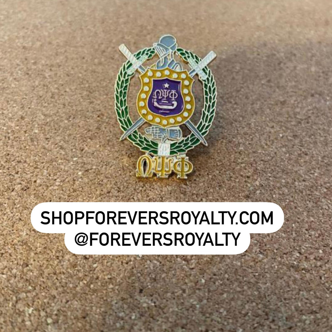 Omega Psi Phi Lapel pin.