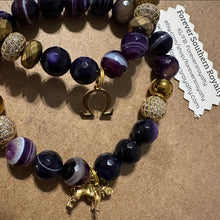 Load image into Gallery viewer, Gemstone Omega Psi Phi bracelet set.