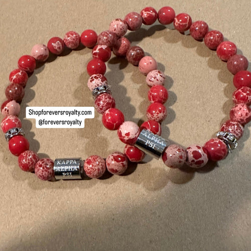 The red and tan Kappa bracelet.