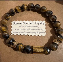 Load image into Gallery viewer, Tigers eye Iota Phi Theta bracelet.