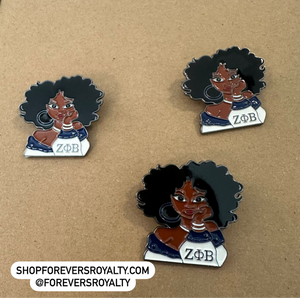 Zeta Phi Beta girl pin