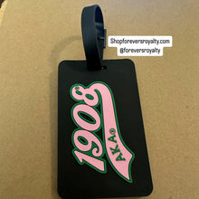 Load image into Gallery viewer, Black Alpha Kappa Alpha luggage tag