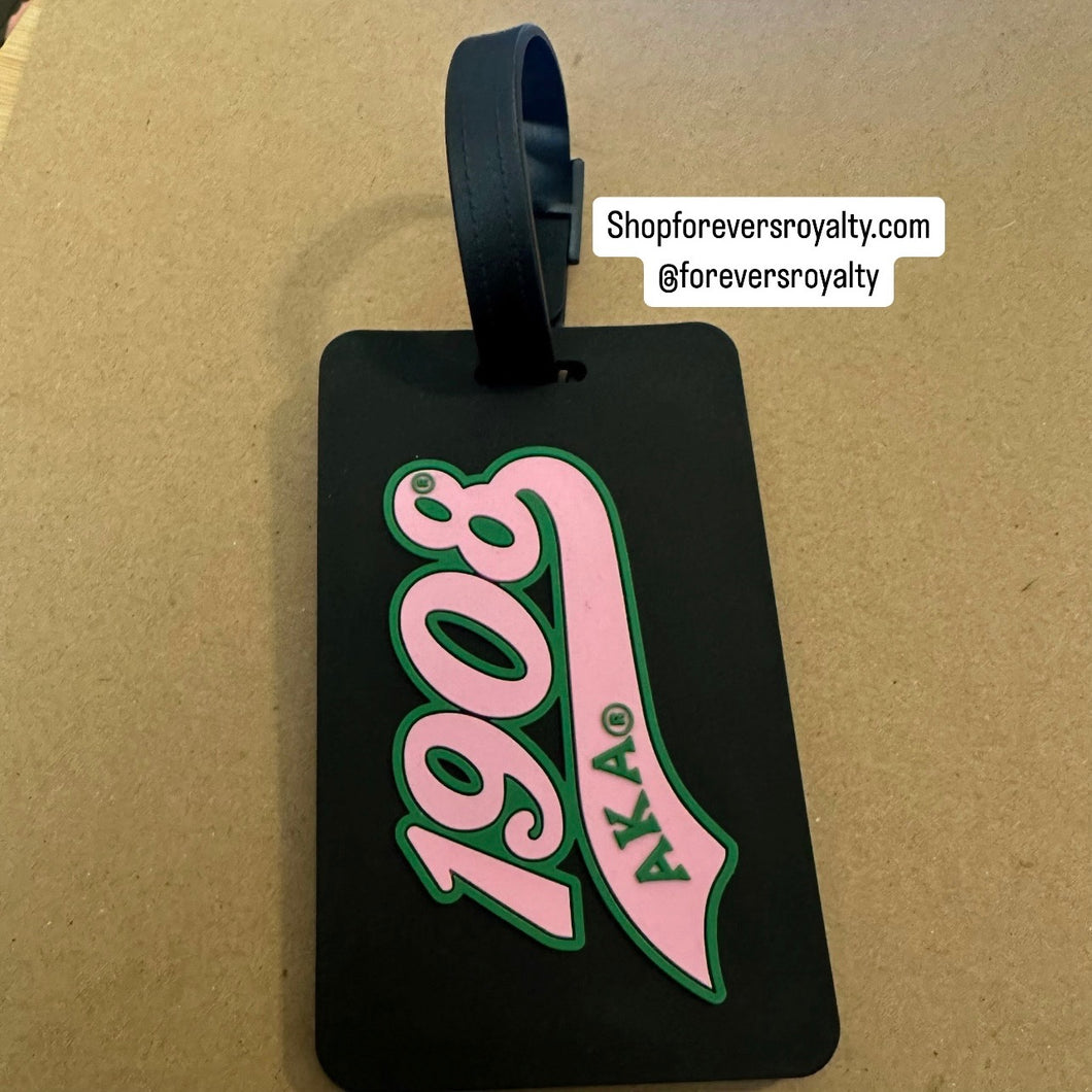 Black Alpha Kappa Alpha luggage tag