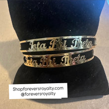Load image into Gallery viewer, Gold Iota Phi Theta bangle