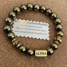 Load image into Gallery viewer, Gold Alpha bracelet