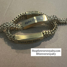 Load image into Gallery viewer, Gold Alpha Phi Alpha metal bracelet