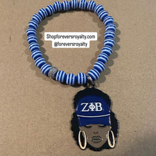 Load image into Gallery viewer, Zeta blue and white bracelet.