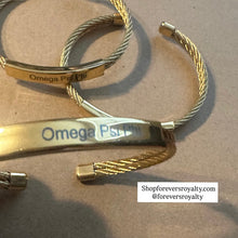 Load image into Gallery viewer, Gold Omega Psi Phi bangle