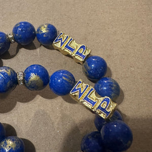 Big blue and gold bracelet.