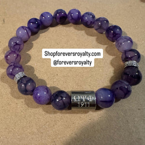 The purple and silver Omega bracelet