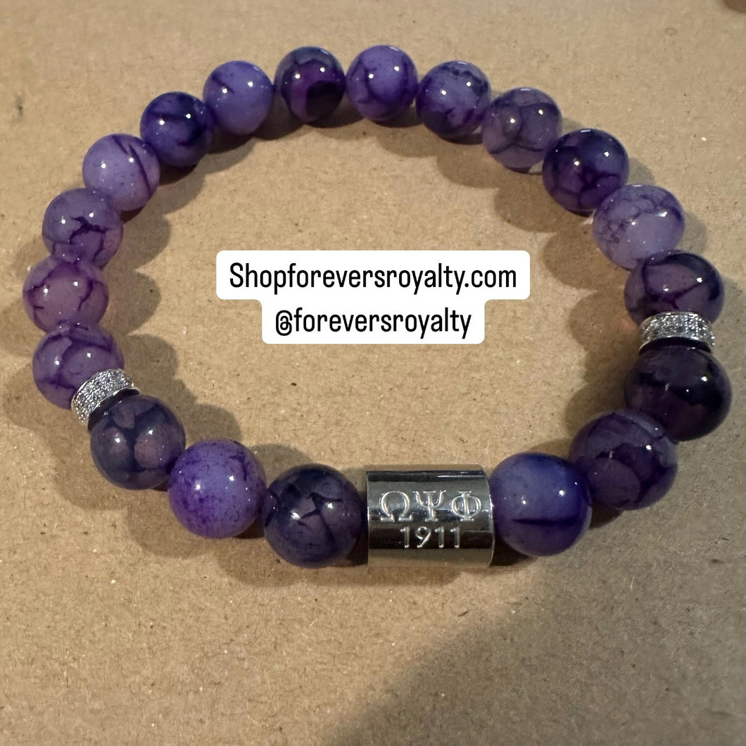 The purple and silver Omega bracelet