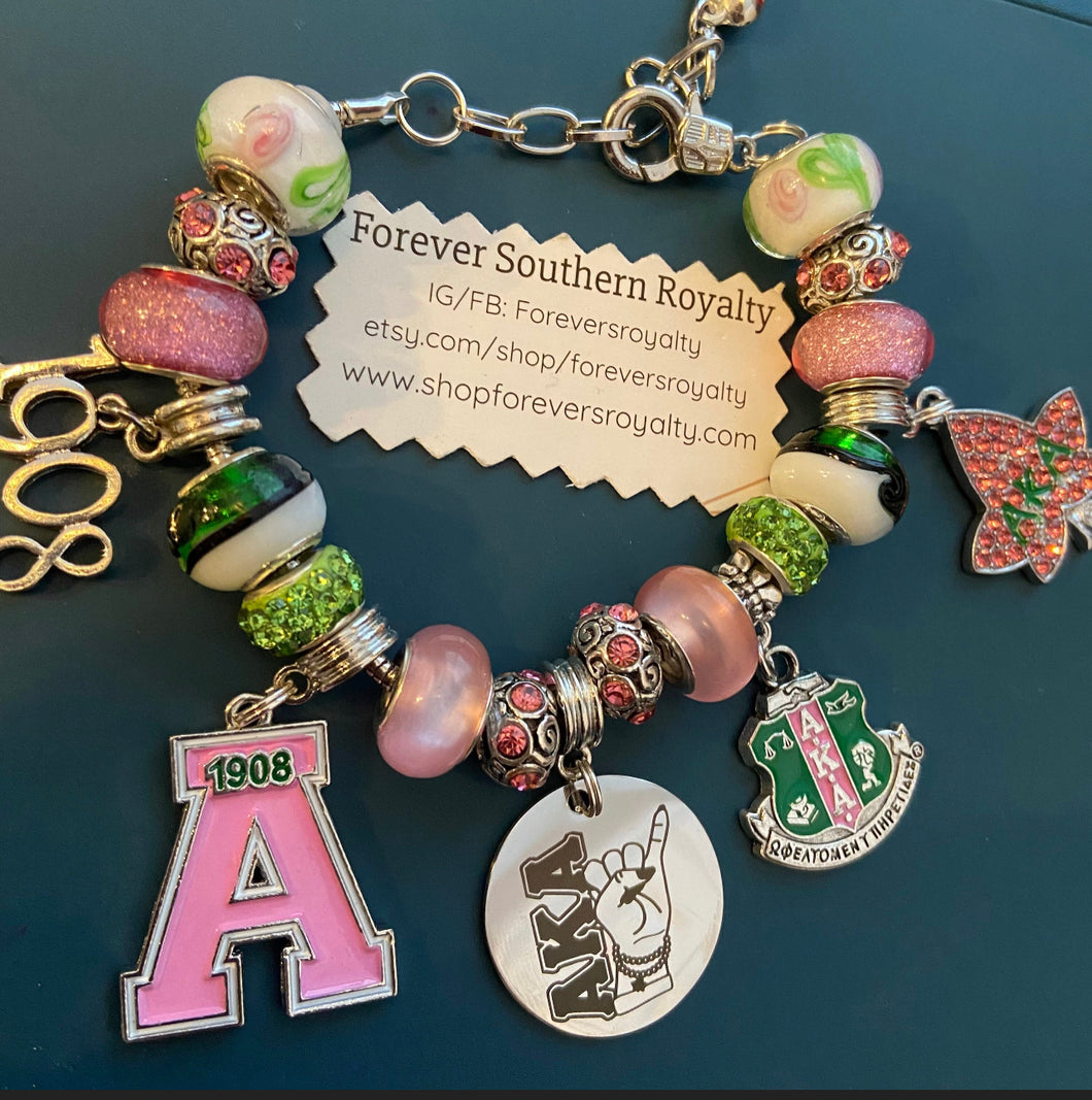 Silver charm bracelet