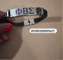 Load image into Gallery viewer, Leather Phi Beta Sigma bracelet.