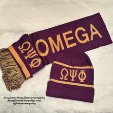 Load image into Gallery viewer, Omega Psi Phi  scarf and hat