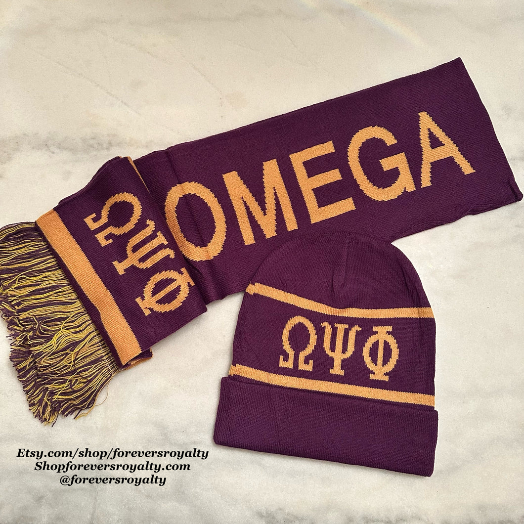 Omega Psi Phi  scarf and hat