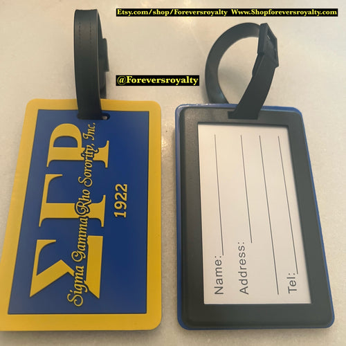 Sigma Gamma Rho luggage tag