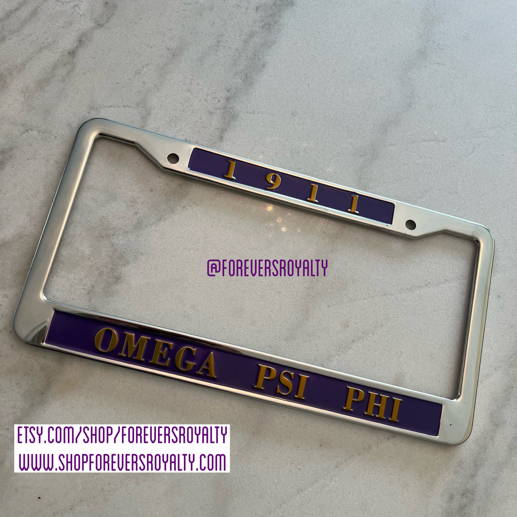 Omega Psi Phi license plate frame