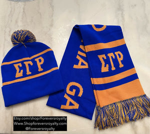 Sigma Gamma Rho scarf and hat set