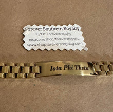Load image into Gallery viewer, Gold Iota Phi Theta bracelet